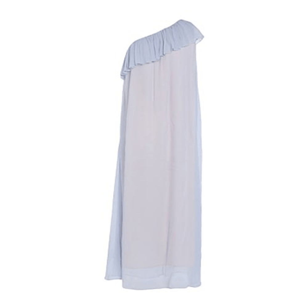 Jucca NWT One Shoulder Ruffle Maxi Dress in Sky Blue Size IT 44/US 10